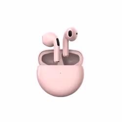 Pro 6 TWS Fone Bluetooth Earphones Wireless Headphones with Mic Touch - Pink