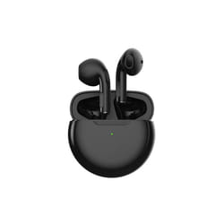 Pro 6 TWS Fone Bluetooth Earphones Wireless Headphones with Mic Touch - Black