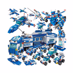 700PCS City SWAT Police Headquarters Truck Car Robot Toy Building Blocks