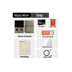 Mini Plus Portable Retro Handheld Game Console 3.5-inch IPS HD Screen Children's Gift Linux System Classic Gaming Emulator - 32GB, Grey