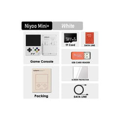 Mini Plus Portable Retro Handheld Game Console 3.5-inch IPS HD Screen Children's Gift Linux System Classic Gaming Emulator - No Card, White