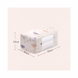 Quilt Storage Bag Clothes Blanket Closet Sweater Foldable Organizer Box - Small White