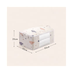Quilt Storage Bag Clothes Blanket Closet Sweater Foldable Organizer Box - Small White