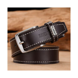 Fashion Men Belts Genuine Leather Luxury Designer Brown Vintage Waist - 120cm 40to43 Inch, 049Dark Brown