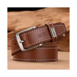 Fashion Men Belts Genuine Leather Luxury Designer Brown Vintage Waist - 110cm 36to39 Inch, 049Yellow Brown