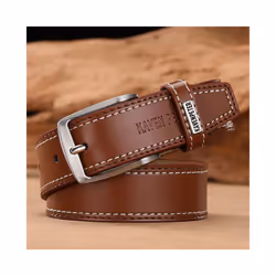Fashion Men Belts Genuine Leather Luxury Designer Brown Vintage Waist - 130cm 44to47 Inch, 049Yellow Brown