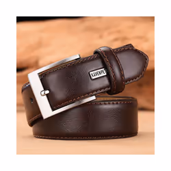 Fashion Men Belts Genuine Leather Luxury Designer Brown Vintage Waist - 100cm 32to35 Inch, 053Brown