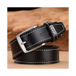 Fashion Men Belts Genuine Leather Luxury Designer Brown Vintage Waist - 110cm 36to39 Inch, 049Black