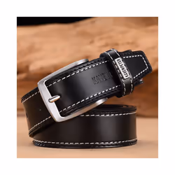 Fashion Men Belts Genuine Leather Luxury Designer Brown Vintage Waist - 100cm 32to35 Inch, 049Black