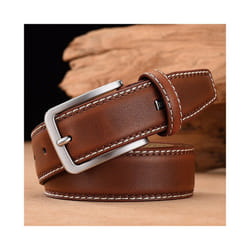 Fashion Men Belts Genuine Leather Luxury Designer Brown Vintage Waist - 110cm 36to39 Inch, 051Yellow Brown