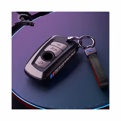 Vacuum Nano Plating Car Remote Key Case Cover For BMW 1 2 3 4 5 6 7 Series - black black leather