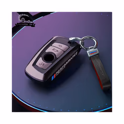 Vacuum Nano Plating Car Remote Key Case Cover For BMW 1 2 3 4 5 6 7 Series - black silver leathe