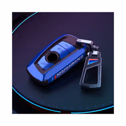 Vacuum Nano Plating Car Remote Key Case Cover For BMW 1 2 3 4 5 6 7 Series - Blue black Metal
