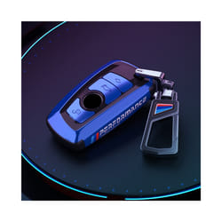 Vacuum Nano Plating Car Remote Key Case Cover For BMW 1 2 3 4 5 6 7 Series - Blue black Metal
