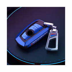 Vacuum Nano Plating Car Remote Key Case Cover For BMW 1 2 3 4 5 6 7 Series - Blue silver Metal
