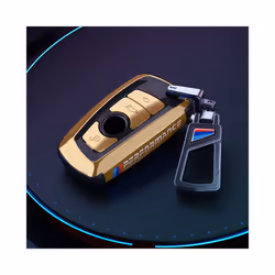 Vacuum Nano Plating Car Remote Key Case Cover For BMW 1 2 3 4 5 6 7 Series - gold black Metal