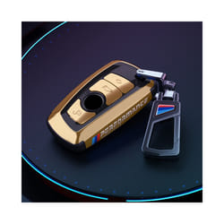 Vacuum Nano Plating Car Remote Key Case Cover For BMW 1 2 3 4 5 6 7 Series - gold black Metal
