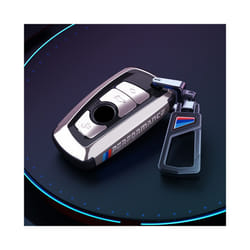 Vacuum Nano Plating Car Remote Key Case Cover For BMW 1 2 3 4 5 6 7 Series - silver black Metal