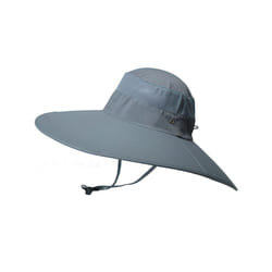 Summer Wide Large Brim Men Fisherman Hat Waterproof UV Protection Sun - 60-62cm, Dark grey