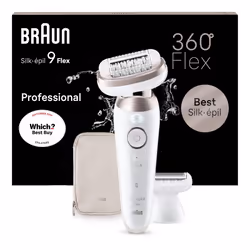 Braun Silk-épil 9 Flex, Epilator with 360 Flexible Head for Easy Hair Removal, Wet & Dry, Lasting Smooth Skin, with Lady Sha ...