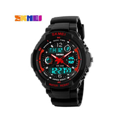 Kids Shockproof Waterproof Digital Watch Outdoor Boy Sport - Red L Adult