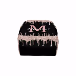 Newcos Personalized Sparkly Glitter Drips Pink Rose Gold Blush Diaper Bag with Name Nappy Bags Travel Casual Mummy Backpack for Mom Girl  Mu