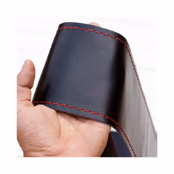 Braid On Steering Wheel Car Steering Wheel Cover Artificial Leather Diameter - Brown Thread