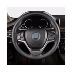Car Steering Wheel Braid Cover Universal Fiber Leather Car Steering-wheel - Black Black