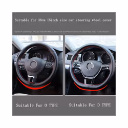 Car Steering Wheel Braid Cover Universal Fiber Leather Car Steering-wheel - Black Black