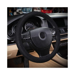 Braid On Steering Wheel Car Steering Wheel Cover With Needles and Mesh - Black