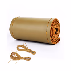 Leather Car Steering Wheel Cover Car Braid On The Steering Wheel 38 cm - Beige-Sideline Type