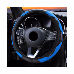 New Universal Car Steering Wheel Cover Anti Slip PU Leather Steering Wheel - 1Blue