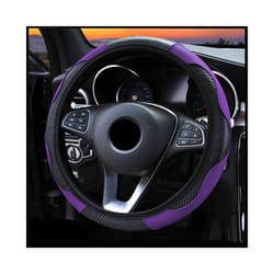 New Universal Car Steering Wheel Cover Anti Slip PU Leather Steering Wheel - 1Purple