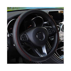 37-39cm Steering Wheel Cover Braid On The Steering Wheel Cover Cubre Volante - black and red