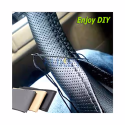 DIY PU Leather Auto Car Steering Wheel Cover Hand Sewing Hand-stitched - Beige