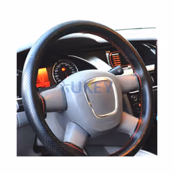 DIY PU Leather Auto Car Steering Wheel Cover Hand Sewing Hand-stitched - Black and Red