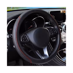 37-39cm Car Steering Wheel Cover Skidproof Auto Steering- Wheel Cover - Wine Red