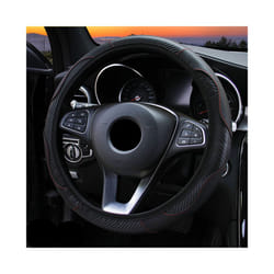 Universal Car Steering Wheel Cover Breathable Anti Slip PU Leather Steering - Black