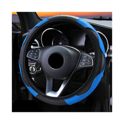 Universal Car Steering Wheel Cover Breathable Anti Slip PU Leather Steering - Blue