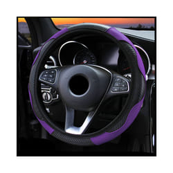 Universal Car Steering Wheel Cover Breathable Anti Slip PU Leather Steering - Purple