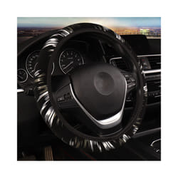 1Pc Car Accessories Wheel Cover on The Steering Wheel Braid on The Steering - black