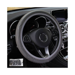 Universal Car Steering Wheel Cover Breathable Anti Slip Leather Steering - grey