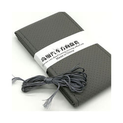 Braid On Steering Wheel Car Steering Wheel Cover With Needles and Thread - Grey