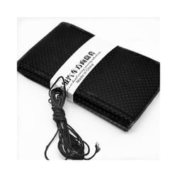 Car Steering Wheel Cover DIY With Needle Thread Artificial Soft Leather - Black