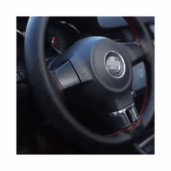 Car Steering Wheel Cover DIY With Needle Thread Artificial Soft Leather - Black