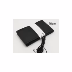 Car steering wheel cover with needle and threaded faux leather case for - Black-40cm