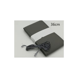 Car steering wheel cover with needle and threaded faux leather case for - gray-36cm