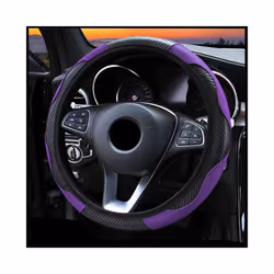 Car Steering Wheel Cover Breathable Anti Slip PU Leather Steering Covers - Purple