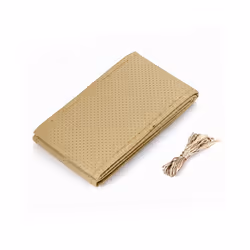 Braid On Steering Wheel Car Steering Wheel Cover With Needles and Thread - Beige