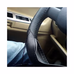 Braid On Steering Wheel Car Steering Wheel Cover With Needles and Thread - Beige